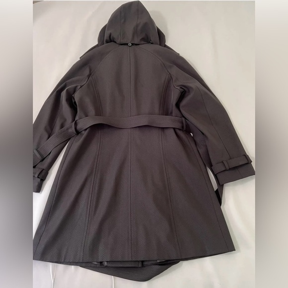 Hilary Radley New York 3/4 Length Trench Coat Belted Sz Medium Black - Picture 10 of 12